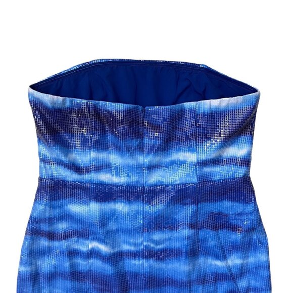 Runaway The Label Malibu Allover Sequin Midi Dress‎ Ocean Blue Size XXL - Picture 6 of 14